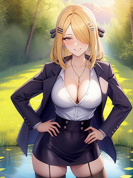 Rounded Ass in Nylon Stockings Glows at Sunset in Steamy Hentai Picture