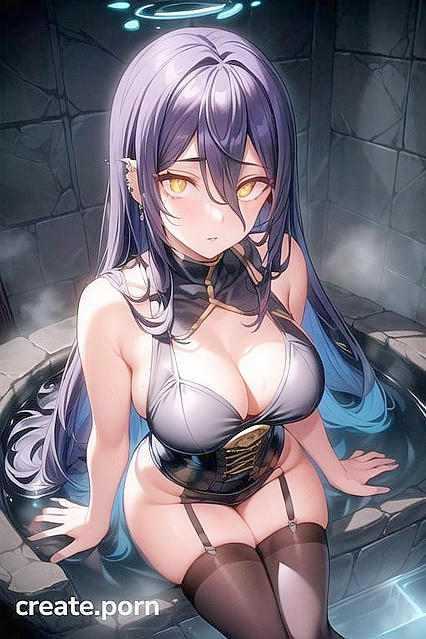 Goth Chick in Swimsuit Gets naughty with Thick Lines in Hentai Picture