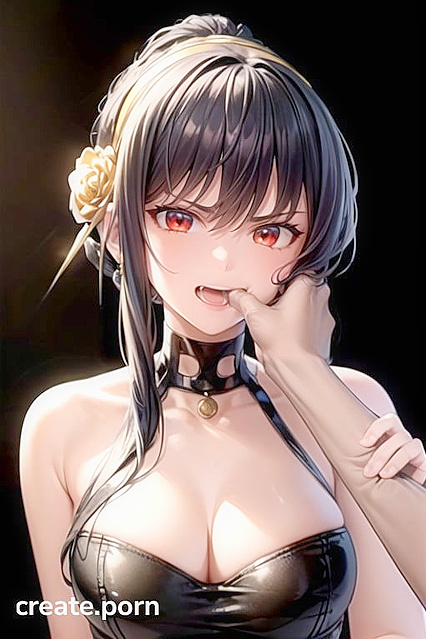 Yor From Spy x Family Sucks Her Thumb in Fiery hentai Anger Image