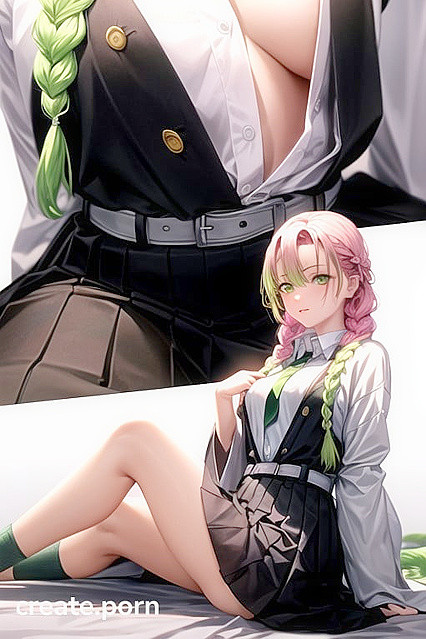 Mitsuri Kanroji from Demon Slayer Enjoying Top-Down Fun in Slime-Filled Hentai Picture