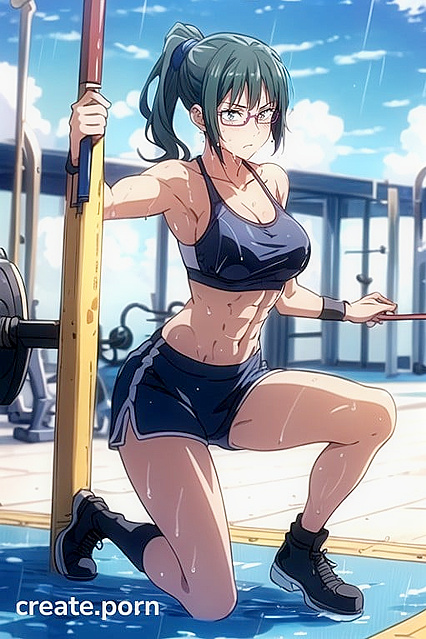Medium Breasts in Sport Bra Gleam with Oil in Sensual Hentai Images