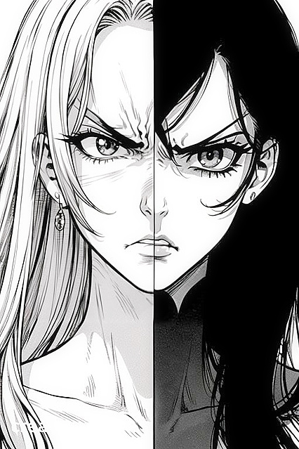 Furious Black-and-White Manga Hentai for  AI Pleasure