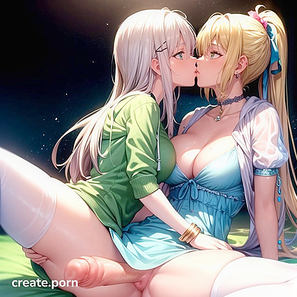 Leafa from Sword Art Online Enjoying Intimate Kisses with Another Girl 18+ in Steamy Hentai Picture