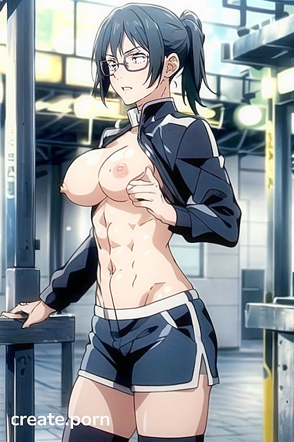 Grabbing Boobs in Transparent Black Sports Bra and White Sporty Shorts Hentai AI Picture