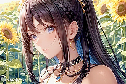 African Beauty Wears Necklace and Earrings for Seductive Hentai Picture