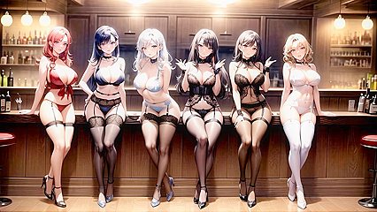 Nylon Stockings and Garter Belt with Party Dress in Masterpiece Hentai Images