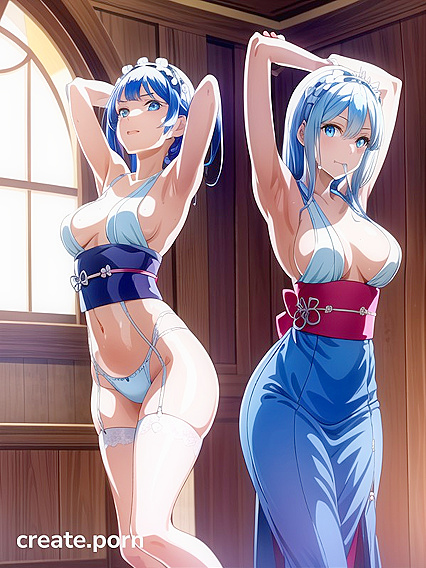 Rem from Re –Zero Wears Seductive Off-Shoulder Kimono for Naughty Hentai Fun