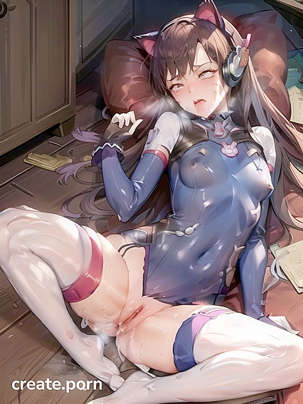 Skinny Girl 18+ in Thigh-High Socks Takes On Steamy Hentai Adventures