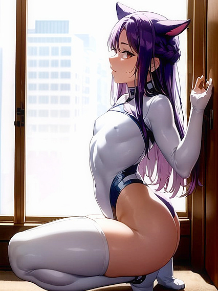 Thigh-High Socks and Braids – A Seductive Front View Hentai Fantasy