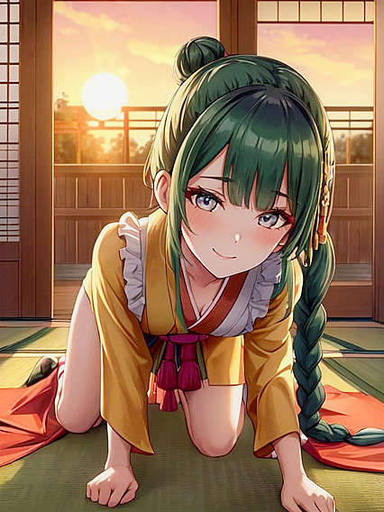 Green-Haired Beauty Stares ly at You in This Erotic Hentai Image