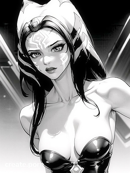 Ahsoka Tano from Star Wars Bound in Monochrome Hentai Bliss