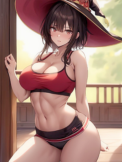 Rounded Ass in Sport Bra and Sexy Shorts for Steamy Hentai Picture
