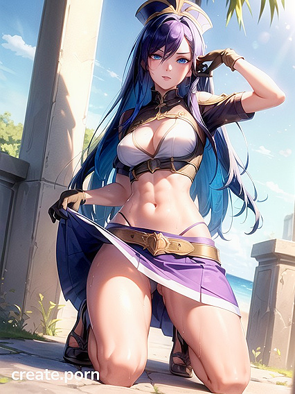 Fit Waif with Large Ass in Seductive Waist-Shot Hentai Picture