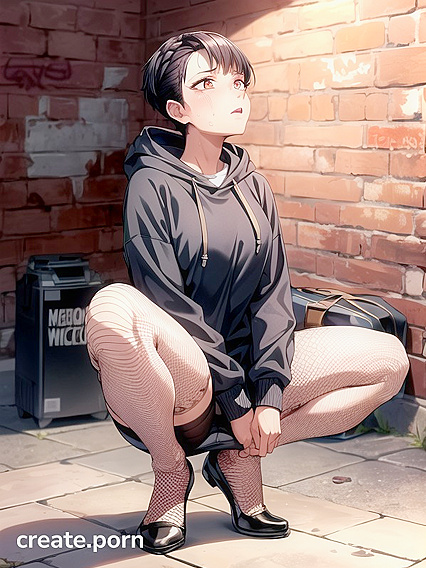 Sitting Down with an Embarrassed Smile in SFW Hentai Bliss