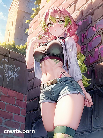 Teen 18+ in Fishnets Shows Off Her Medium Ass in steamy Hentai Image