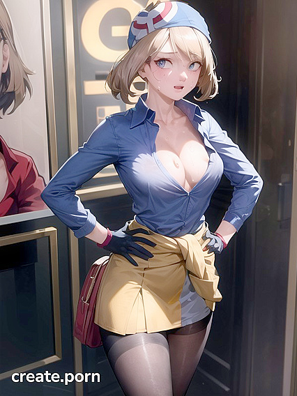 Winking Seductress Unbuttons Her Way Through Exhibitionist Hentai Adventures