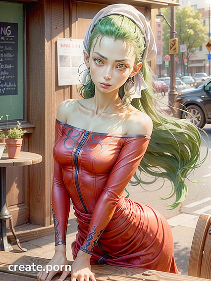 Blushing Beauty with Perfect Boobs Touches Her Face in Seductive Hentai Picture
