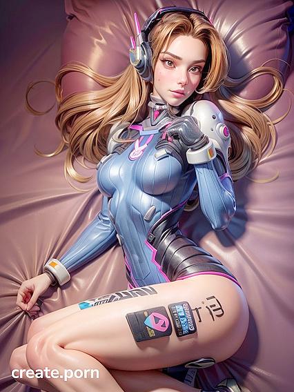 D'va with Long Length and Seductive Brown Eyes in Steamy Hentai Picture
