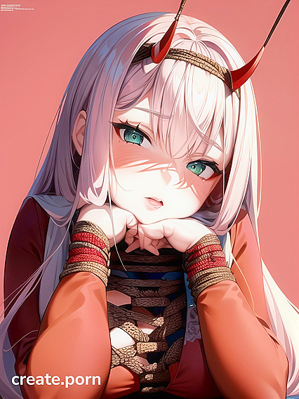 Zero Two from Darling in the Franxx Poses as a Busty Model in Horny Hentai Images