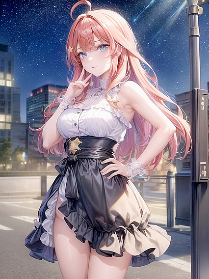 Model's Waist Shot with Intimate Face Touching in Seductive Hentai'Picture