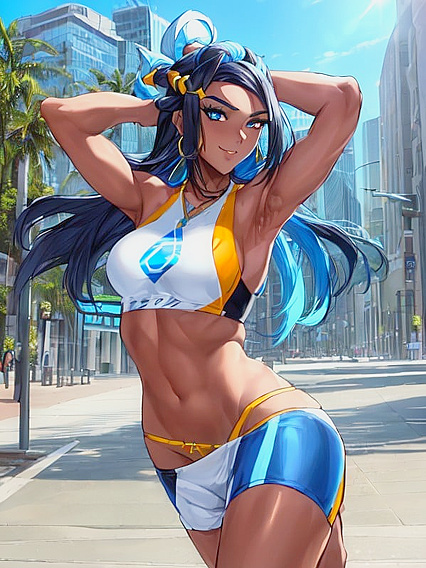Nessa Rurina from Pokémon Stares Seductively at You in Steamy Hentai Picture