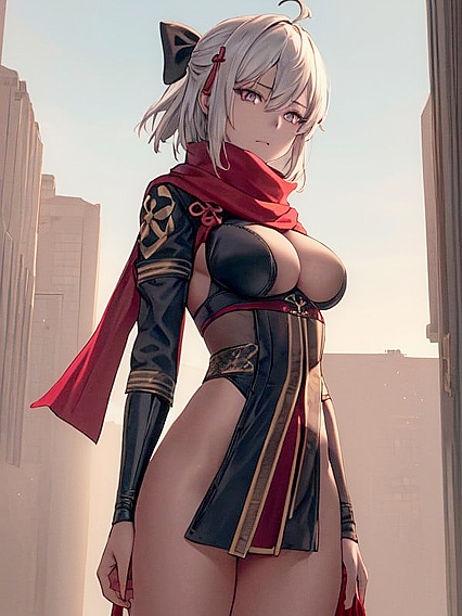 Okita Soji from Fate/Grand Order Stares ly in This Seductive Hentai Image