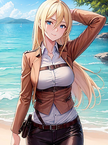 Sharp-Focused hentai Girl 18+ stares directly at viewer for  pleasure