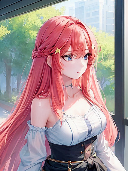 Modern City Waif in Seductive Waist-Shot Hentai Picture