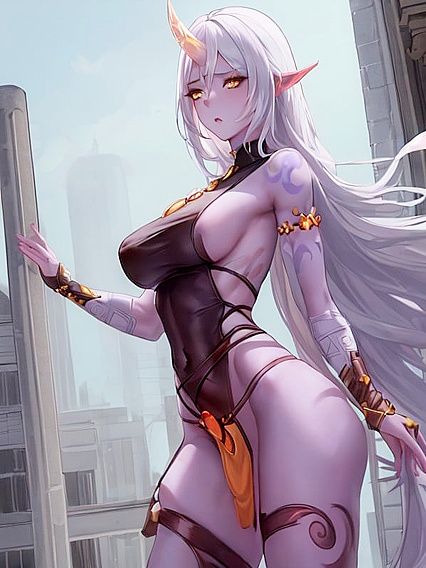 Soraka from League of Legends Takes the Modern City by Storm in Sensual Hentai Solo Adventure
