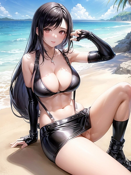Beach Bikini Blow Job – Steamy 3rd Person Hentai Picture