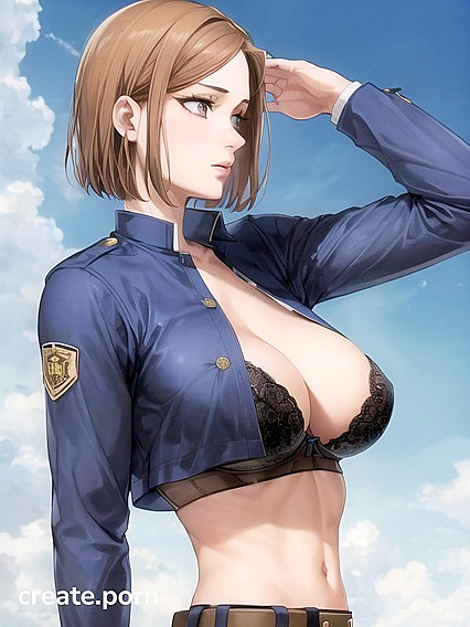 Kugisaki Nobara from Jujutsu Kaisen Shows Off Her Large Breasts in Side View Hentai Picture