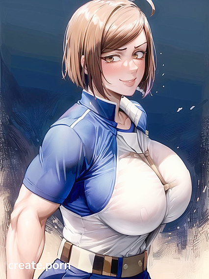 Muscular Baseball Player Smiles and Blushes in Sexy Hentai Picture