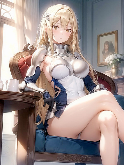 Aiz Wallenstein's Legs Crossed in Warm Anime Hentai Picture