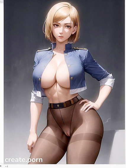 Muscular Guy Stands Unbuttoned for Steamy Hentai Picture
