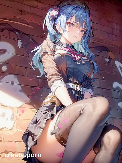 Suisei Hoshimachi's Seductive Hair Bun and Skirt Lifting Hentai Images