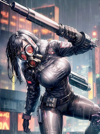 Full-Masked Pleasure in the Rain for  Hentai Moments