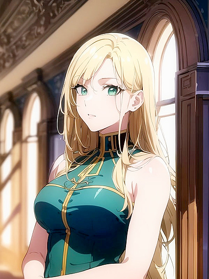 Green-Skinned Beauty Shows Off Her Busty Charm in Detailed hentai Images