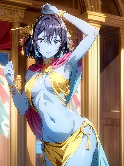 Blue-Skinned Beauty in  Hentai Picture Images