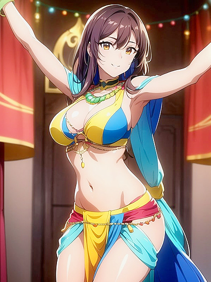 Dark-Skinned Beauty in Busty hentai Picture