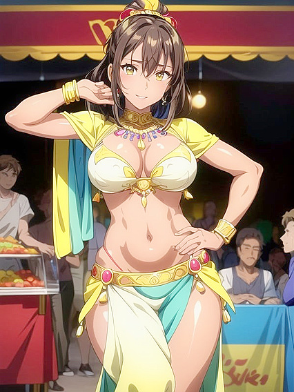 Yellow-Skinned Beauty at the Carnival Enjoying  Hentai Pleasure
