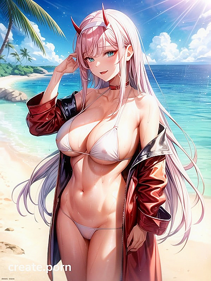 Zero Two from Darling in the FranXX Enjoying Soft Pastel NSFW Hentai Pleasure