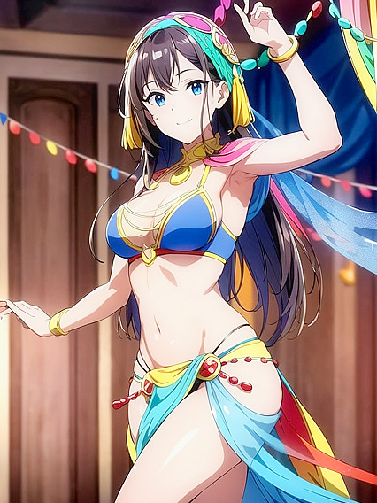 Dark-Skinned Beauty Enjoying Blissful Moments in Detailed Hentai Images