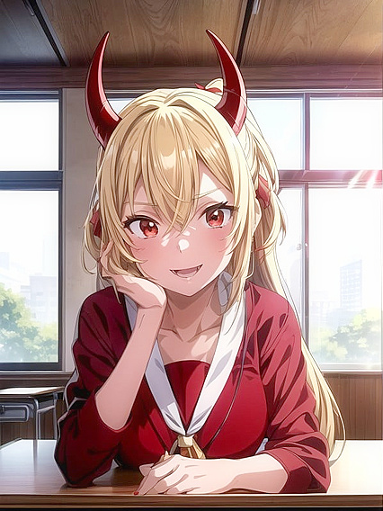 Sunny with Red Skin and Devil Horns in Steamy hentai Picture