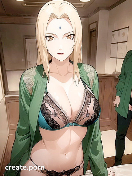 Tsunade from Naruto Seduces in LINGERIE with Large BREASTS Hentai Fun