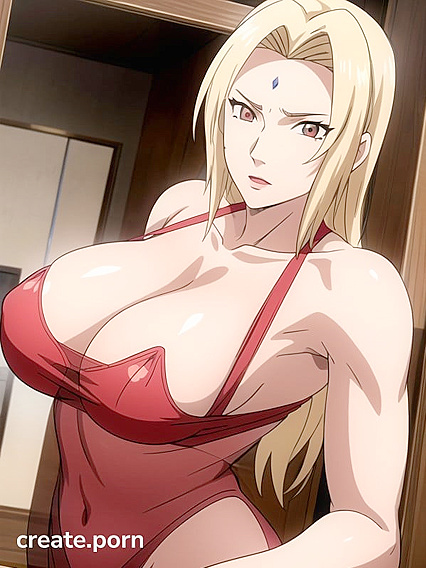 Horny hentai Picture with see-through red panties AI porn