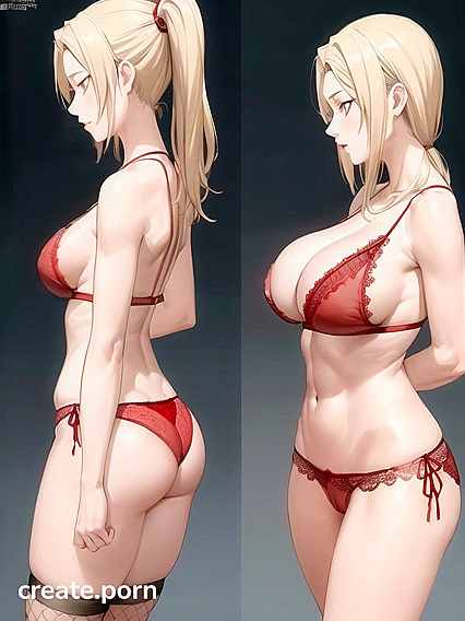 Horny Hentai Girl 18+ Seduces in Red Lace Panties and Bra