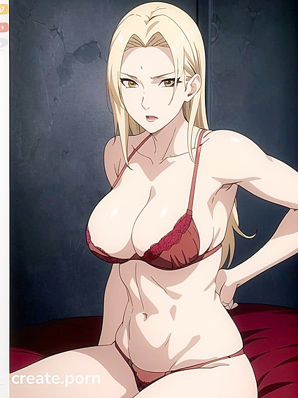 Tsunade from Naruto Ditches Her Bra for Steamy Red Panties Hentai Picture
