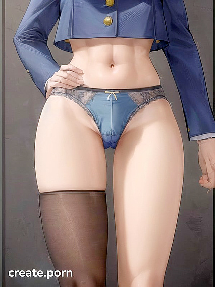 Naked Bust Shot in Blue Underpants for Steamy Hentai Picture