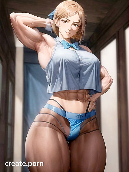Flexing Biceps and Showing Off a Massive-Ass in Steamy Hentai Images