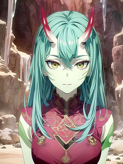 Mind-Bending hentai orgasm with Oni horns in solo screencaps AI porn